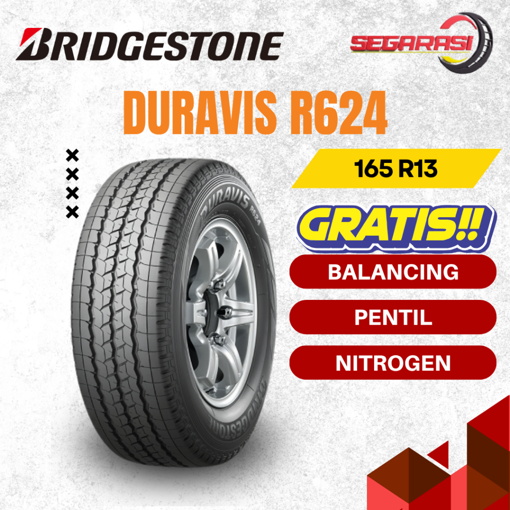 BRIDGESTONE DURAVIS 165 R13 TUBELESS - BAN MOBIL BRIDGESTONE DURAVIS R624 165 RING 13 - BAN MOBIL AN