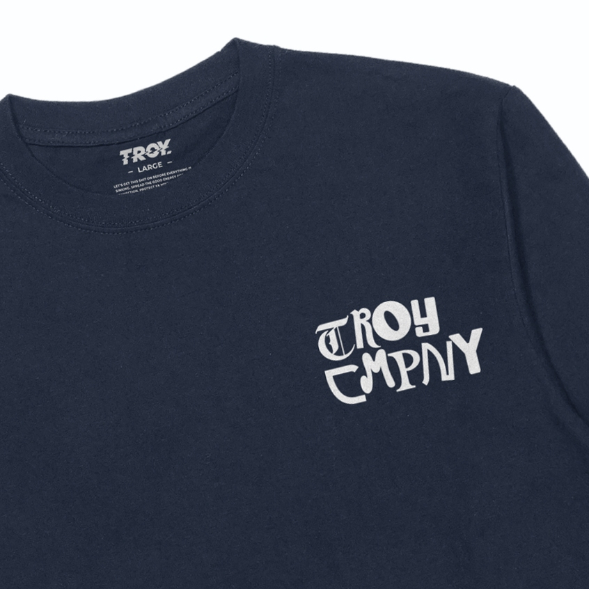 Troy Company Longsleeve T-Shirt Navy Funk - Kaos Pria Lengan Panjang Biru Navy LSD 3679