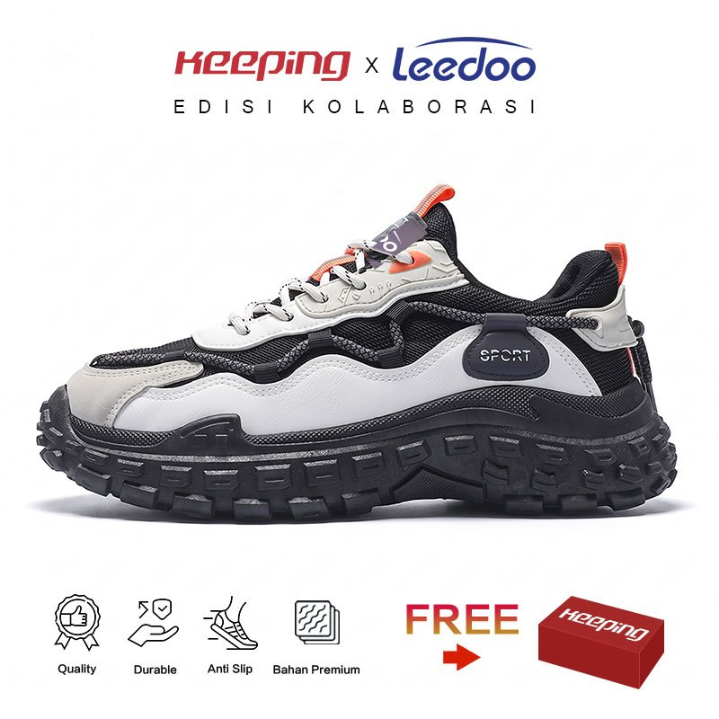 Keeping Sepatu Pria Sneakers Outdoor Jalan Hiking Sepatu Olahraga Cowok Sport Casual Shoes KSR718