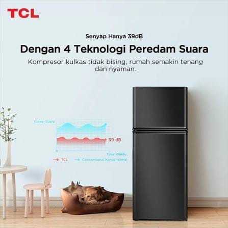 TCL F136-A50  Kulkas 2 Pintu TCL  kapasitas 113 liter daya listrik  72 watt