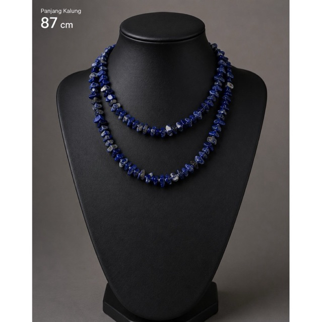 Kalung Chip Stone Lapis Lazuli – Handmade 300