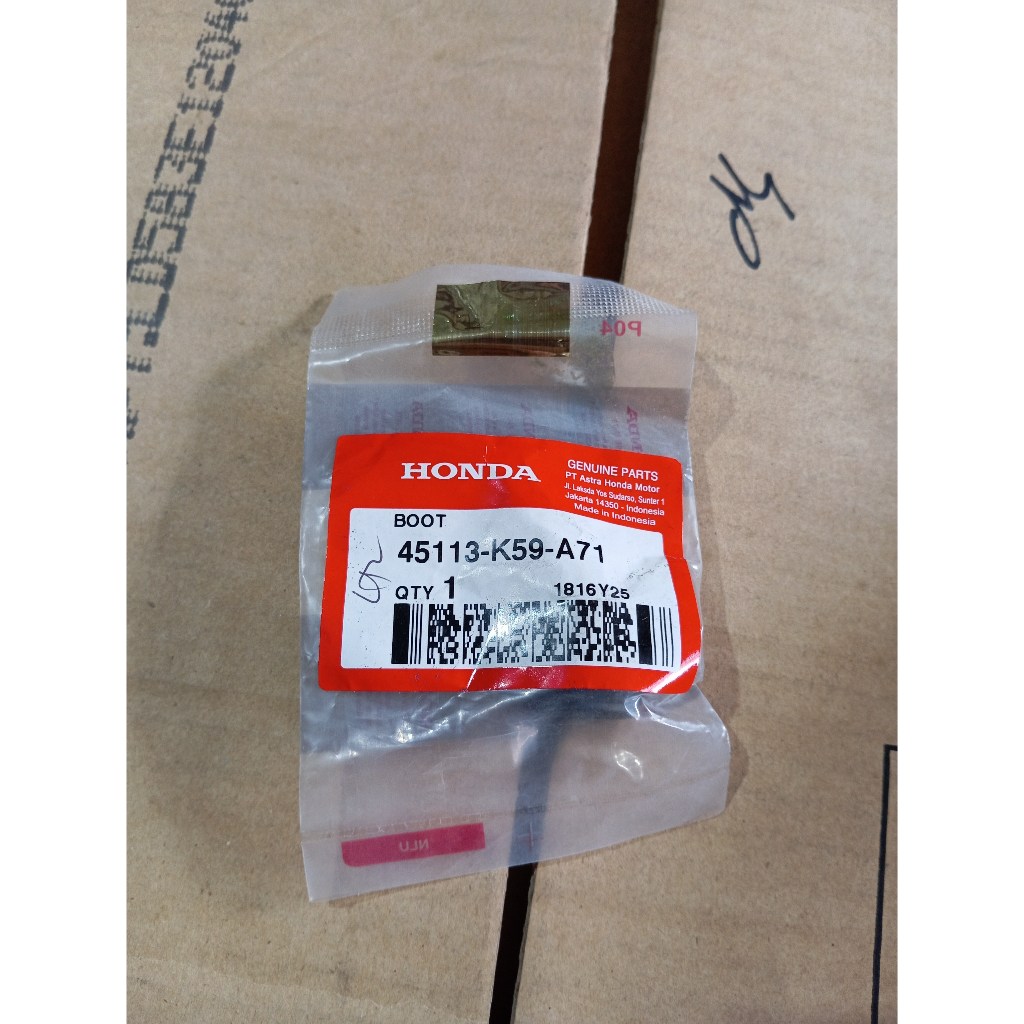 BOOT / KARET BOOT / KARET DUDUKAN KALIPER / KARET PENUTUP PIN KALIPER REM CAKRAM DEPAN MOTOR AHM HGP