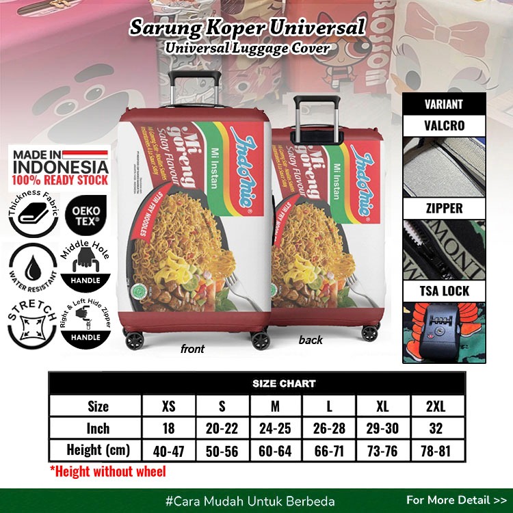 Indomie Goreng Sate / Chicken Curry | Cover Pelindung Koper / Sarung Koper
