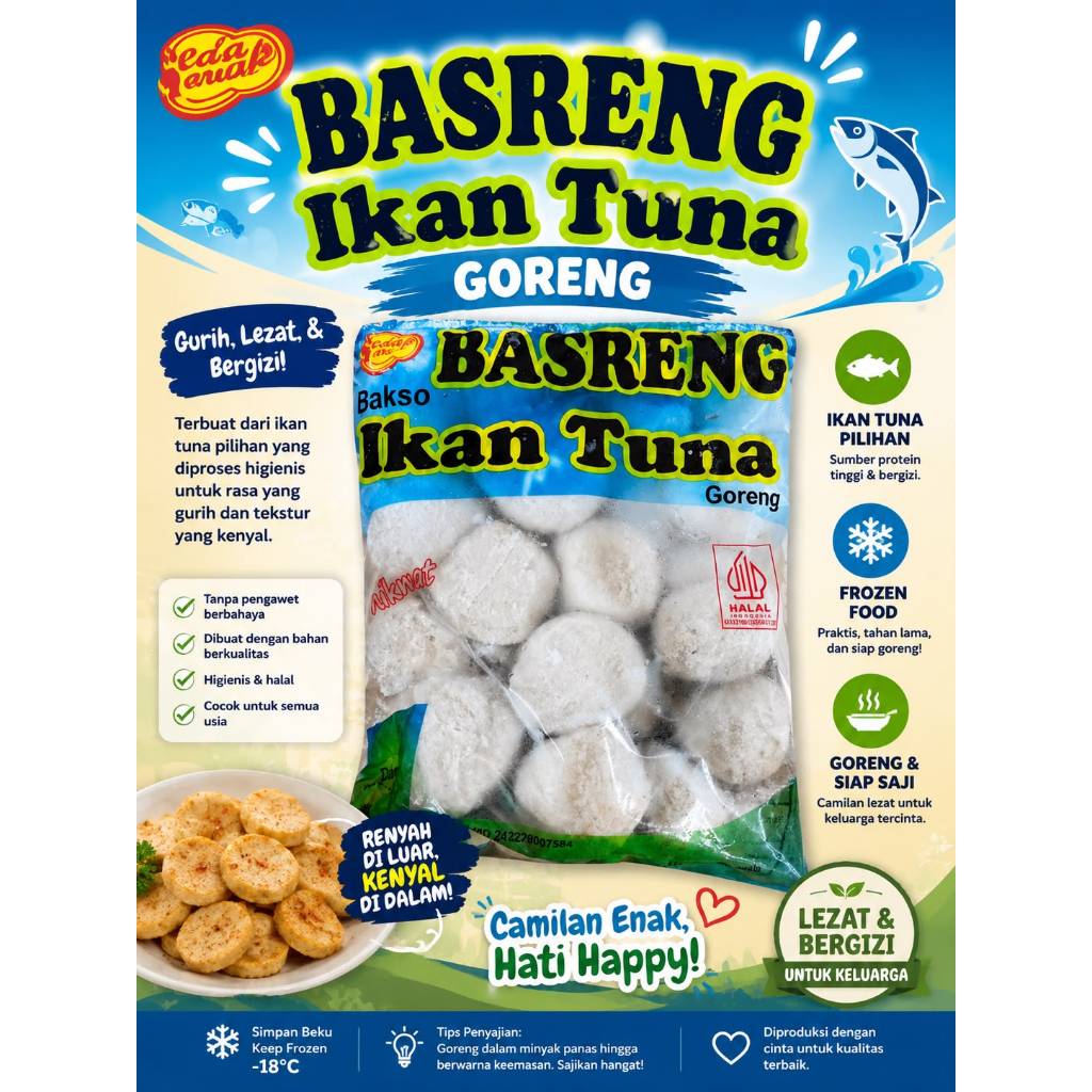 Basreng ikan tuna isi 25 kemasan 825 gram