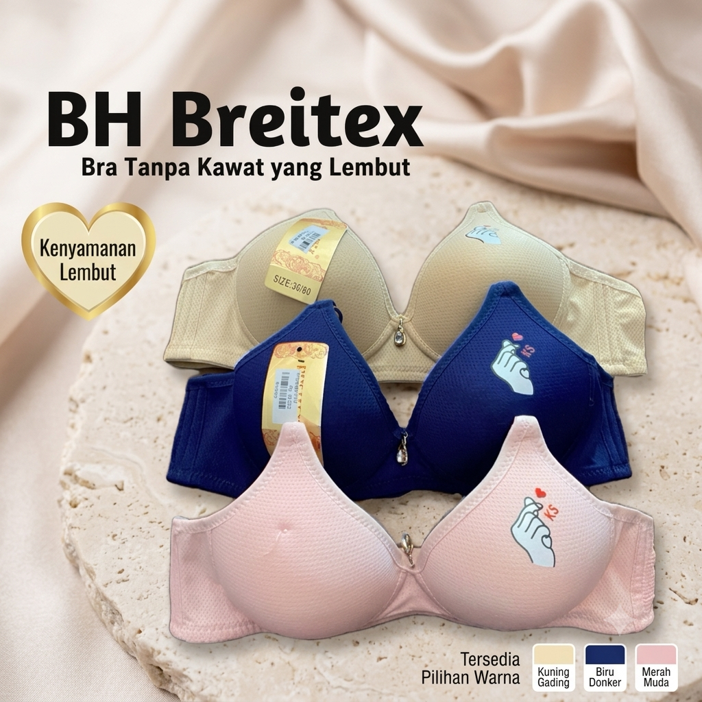 Bra Wanita BH Breitex 7513 Tanpa Kawat