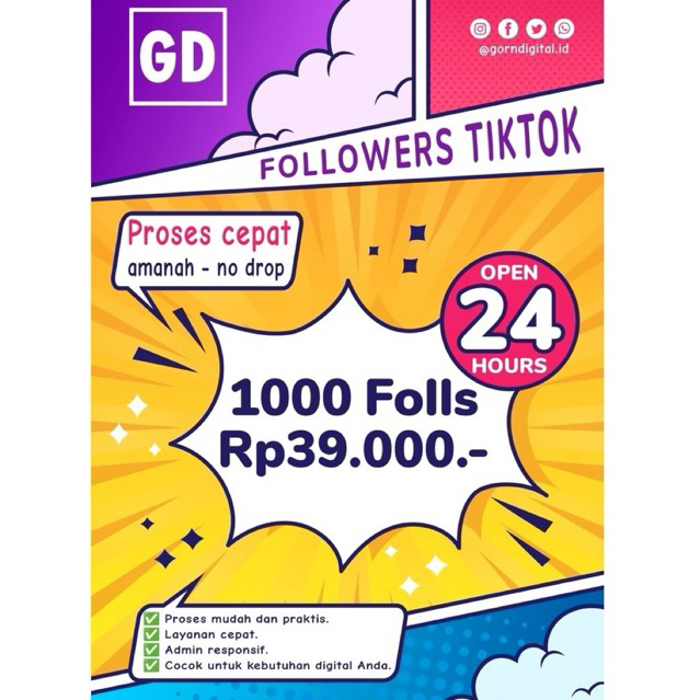 Jasa Followers TikTok | Tambah Followers TikTok Indonesia | GORNdigital.id