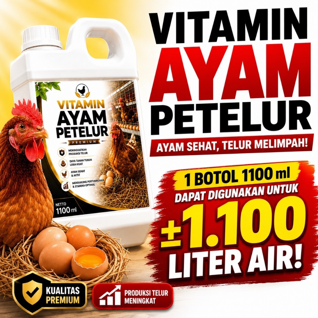 Vitamin Ayam Cepat Bertelur Jamu Ayam Petelur Produksi Telur naik Suplemen & Mineral Ayam Petelur