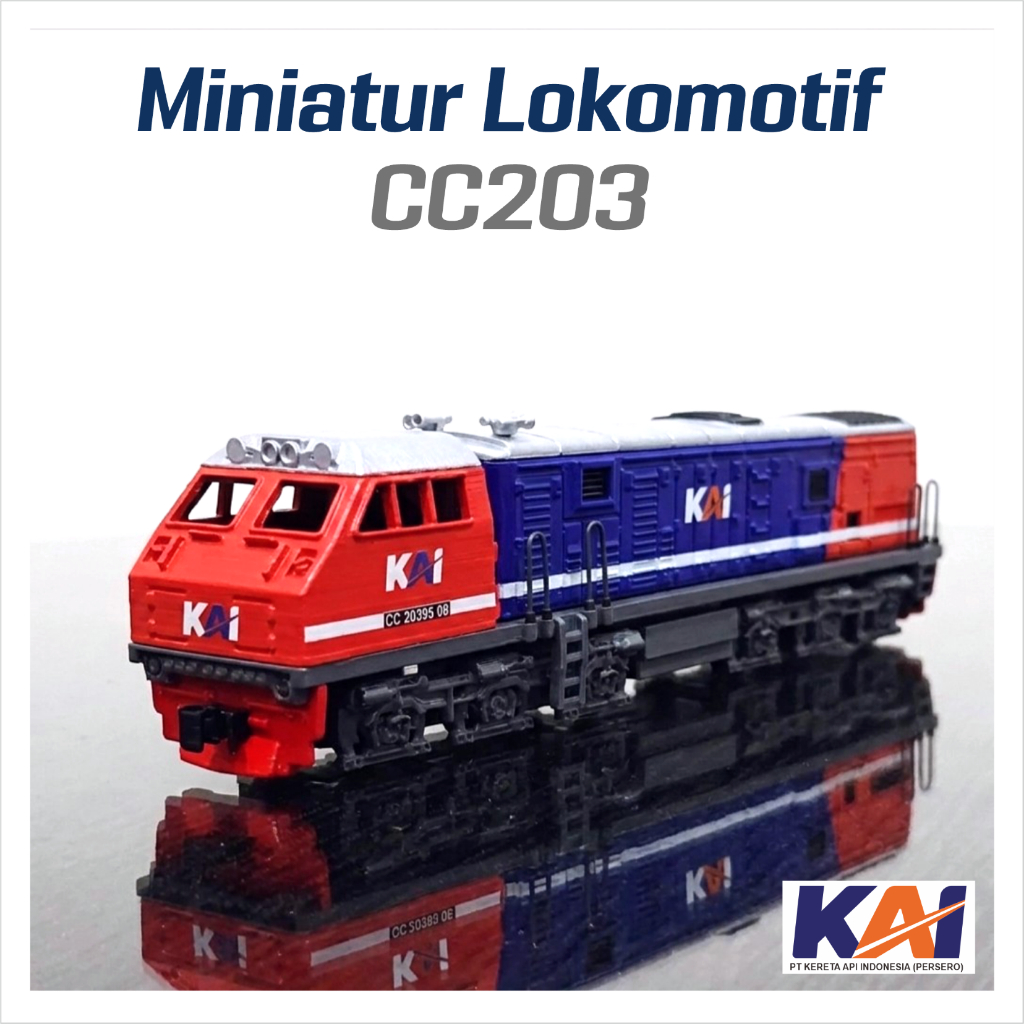 miniatur lokomotif cc203 cc 203 - HO Scale livery merah biru