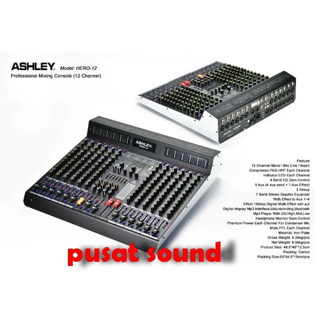 Mixer Audio ASHLEY HERO12 / HERO 12 (12 Channel)Original