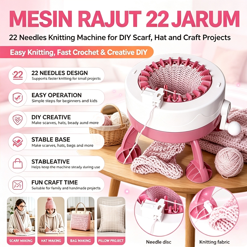 Alat Rajut Otomatis Sentro Knitting Smart Weaver Mesin Merajut Cepat Mudah Digunakan Untuk Membuat A