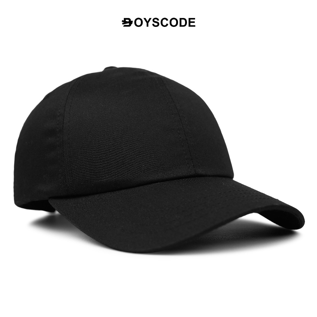 Topi Baseball Polo Cap Basic Pria Wanita BOYSCODE Polos Hitam / Topi Polosan Kekinian