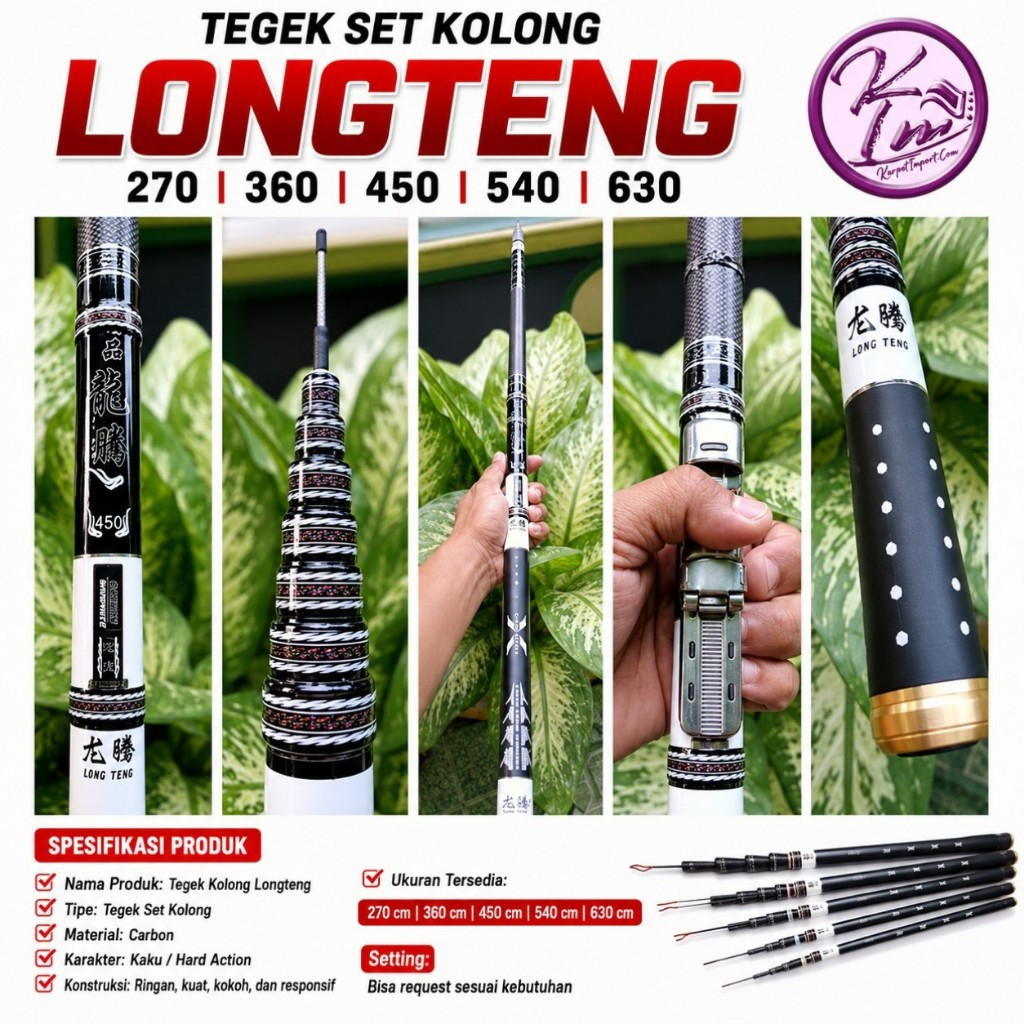 TEGEK SET KOLONG LONGTENG CARBON HARD ACTION 270 360 450 540 630