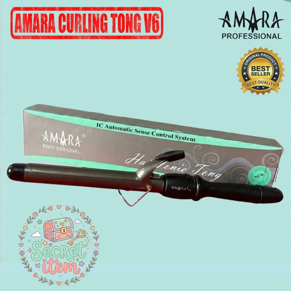 Amara Professional Curling Tong V6 100% Original - Catokan Rambut/Catokan Curly/Catokan Keriting