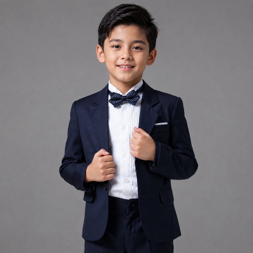 FM JAS BLAZER HITAM POLOS ANAK LELAKI - JAS PERPISAHAN-JAS WISUDAHAN SEKOLAH