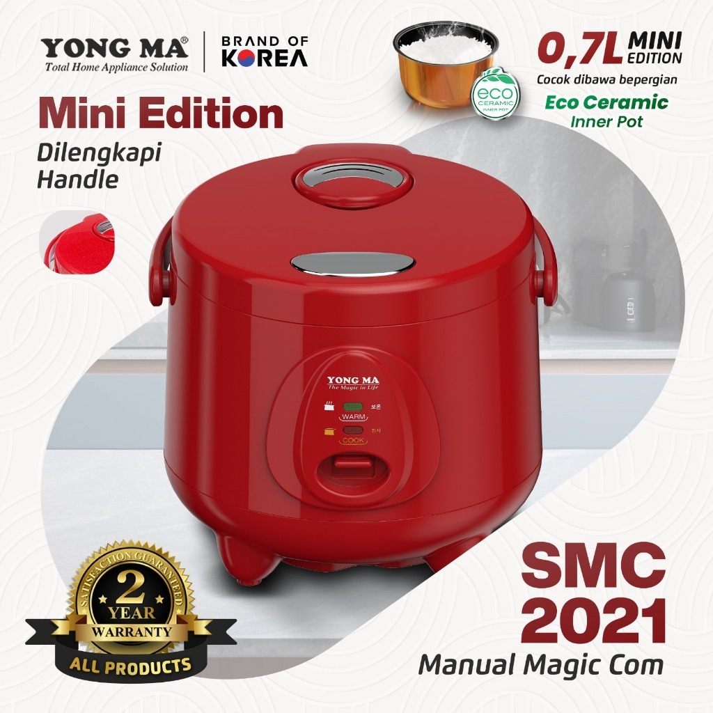 Yong ma Manual Rice Cooker / Magic Com SMC-2021 0.7 liter Low Watt Original