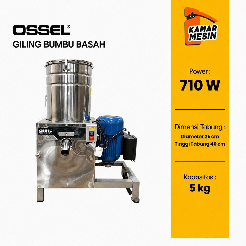 OSSEL Mesin Giling Bumbu Basah Gilingan Bumbu Basah 5 Kg Stainless Steel OSSEL