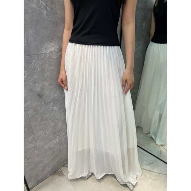 JADE Bling Maxi Skirt - Maxi Skirt Pleats Rhinestone