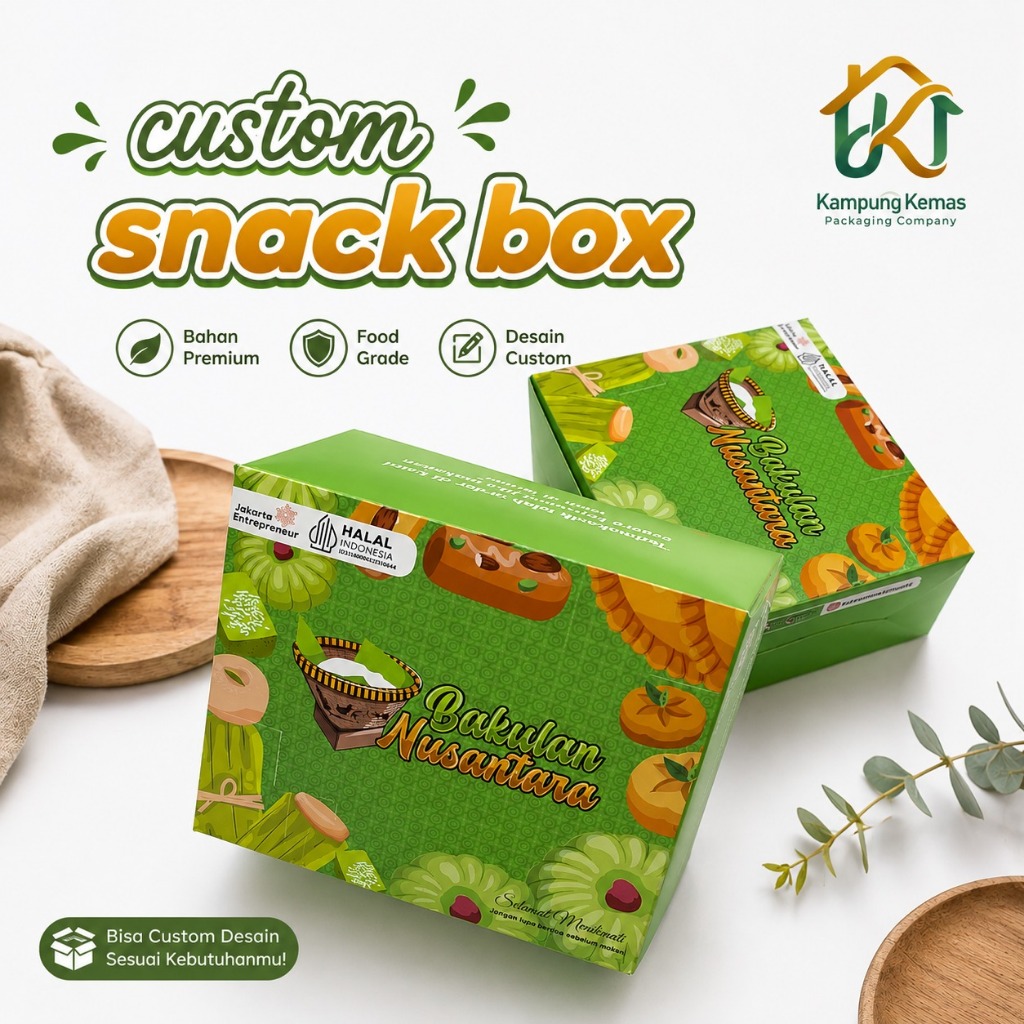 Snack Box/ Dus custom design/Kue Box Snack Donat Kue/ Full warna