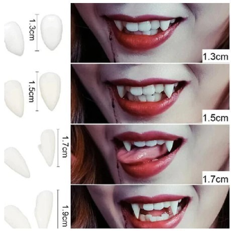 Termurah Gigi Taring / Gigi Taring Drakula Haloween Sepasang / Gigi Palsu Vampir Gigi Taring Vampire