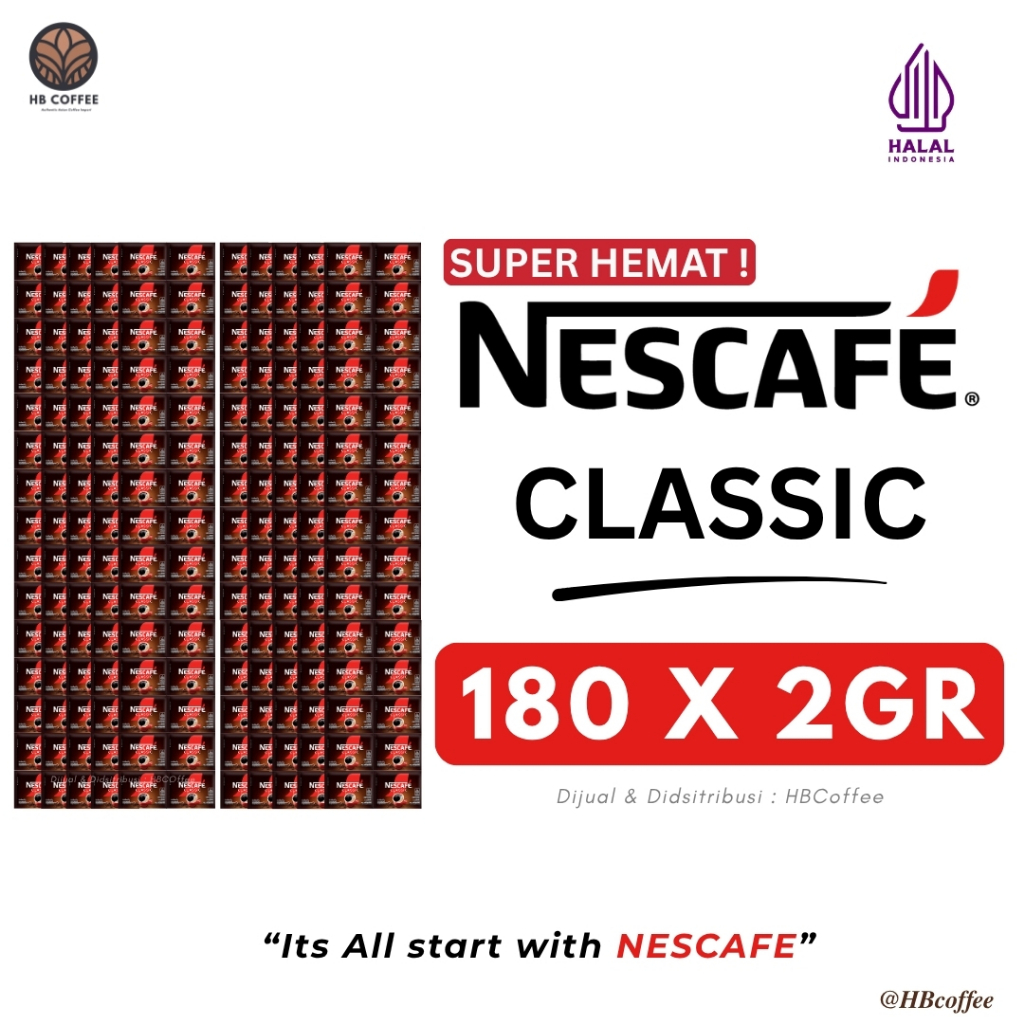 NESCAFE CLASSIC NESCAFE SACHET KOPI NESCAFE KOPI NESCAFE SACHET 180x2Gr
