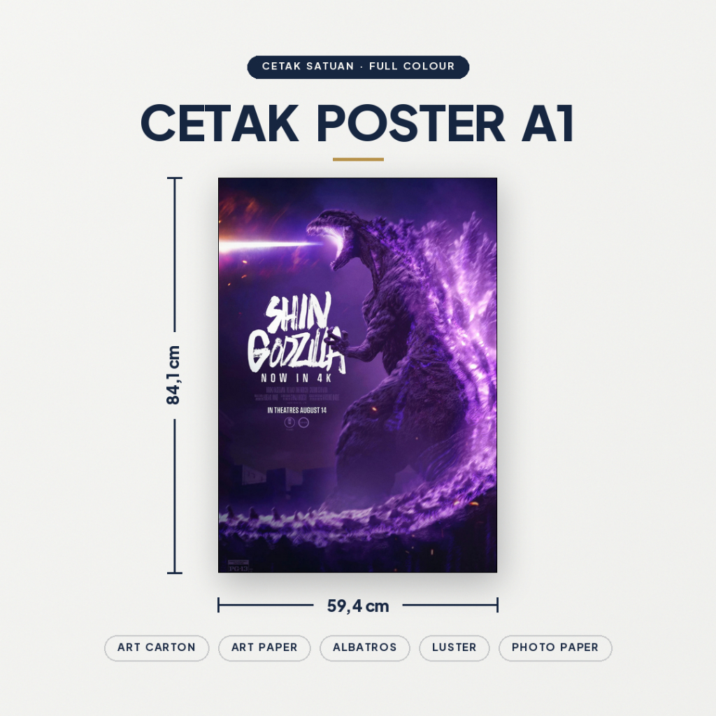 Cetak Poster Besar A1 Print Custom Design Bebas Anime Kpop Film Music Indie Event Pameran Iklan