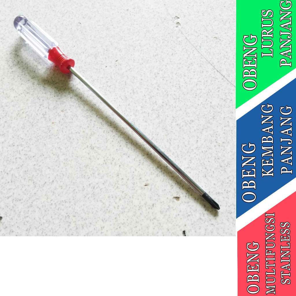 Obeng Lurus Panjang - Obeng Stainless -  Obeng Kembang