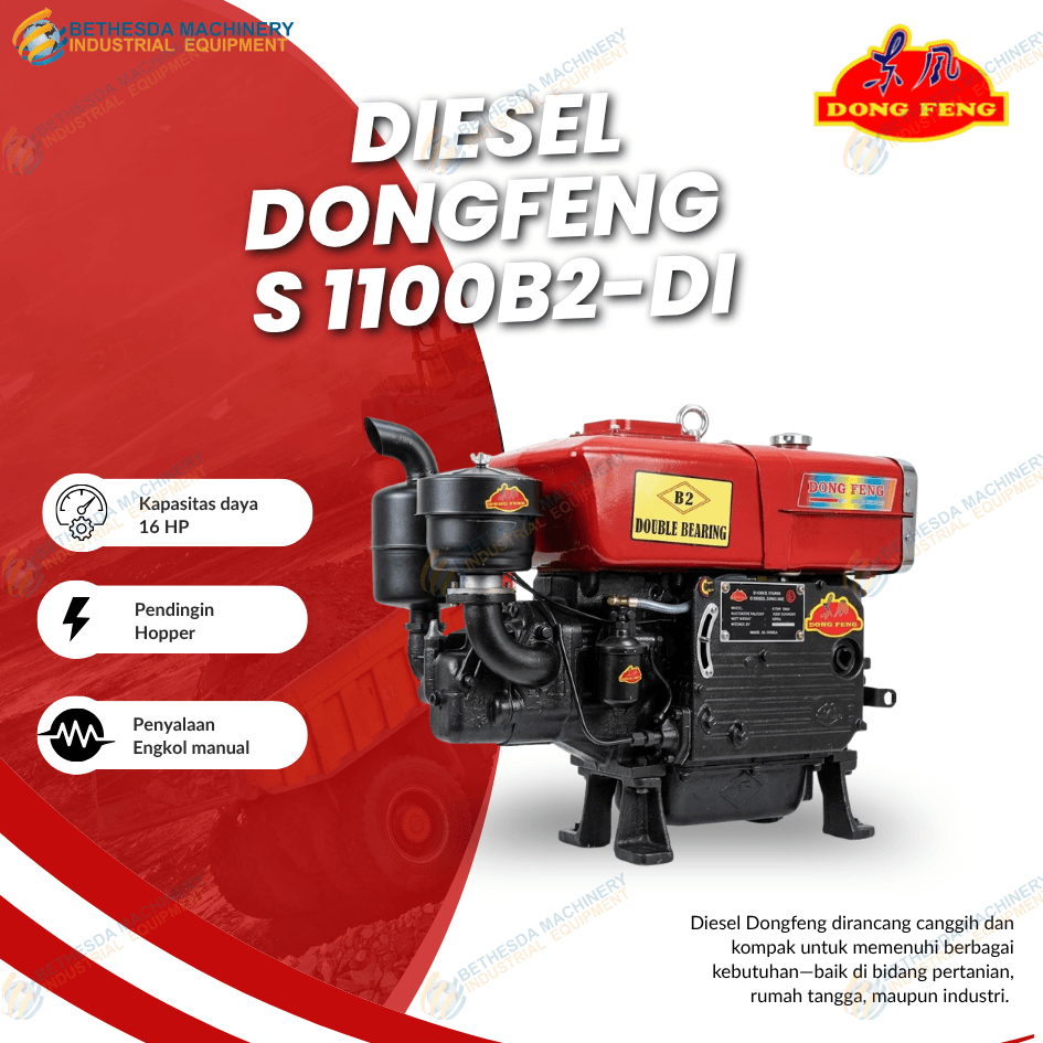 Mesin Penggerak DONG FENG S 1100B2-di Diesel Dongfeng 16HP 16 PK
