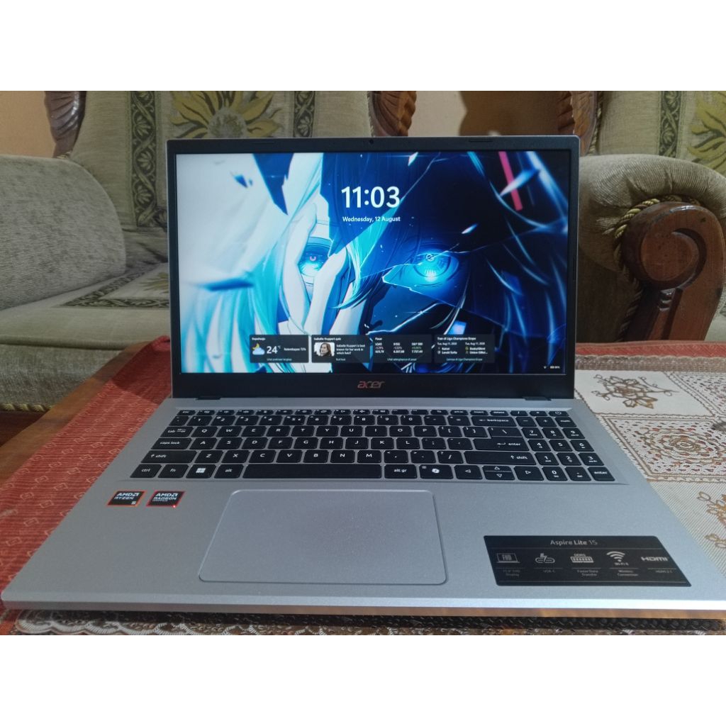 Laptop acer aspire lite al15 ryzen 5 8640hs 16/512 second