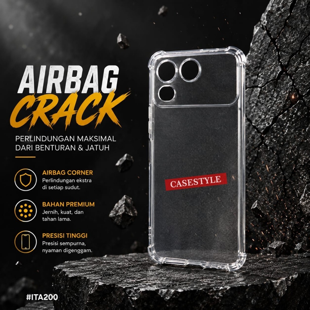 Casing Itel A200 Itel A90 Itel A37 Itel A26 Itel A50 Itel A60 Itel A60S - Softcase Airbag Anticrack 