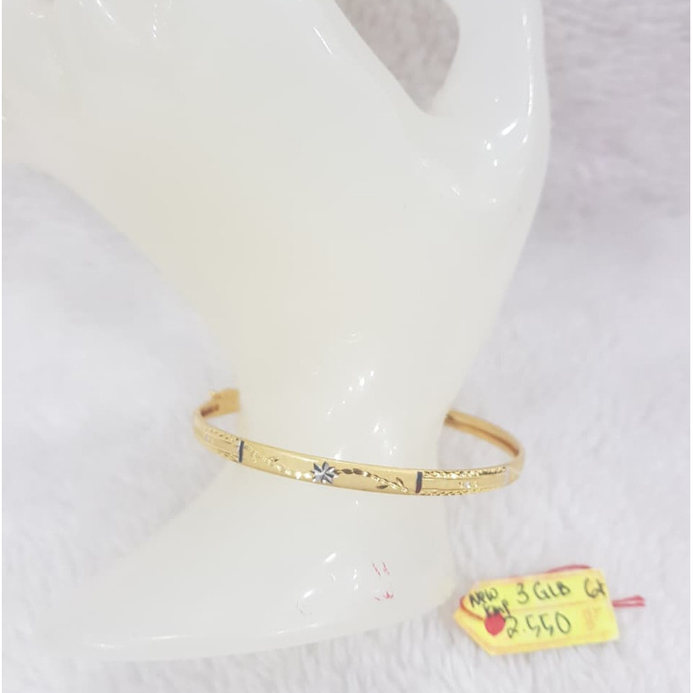 GL1199DLM Gelang model bangkok batikan kombinasi emas putih 2.550gr 6K