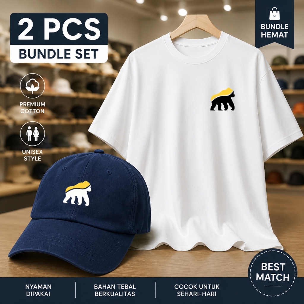 [ORI] Kaos Dan Topi Baseball Pria Distro Original 100% House of Smith Outfit Casual T Shirt Hat Prem