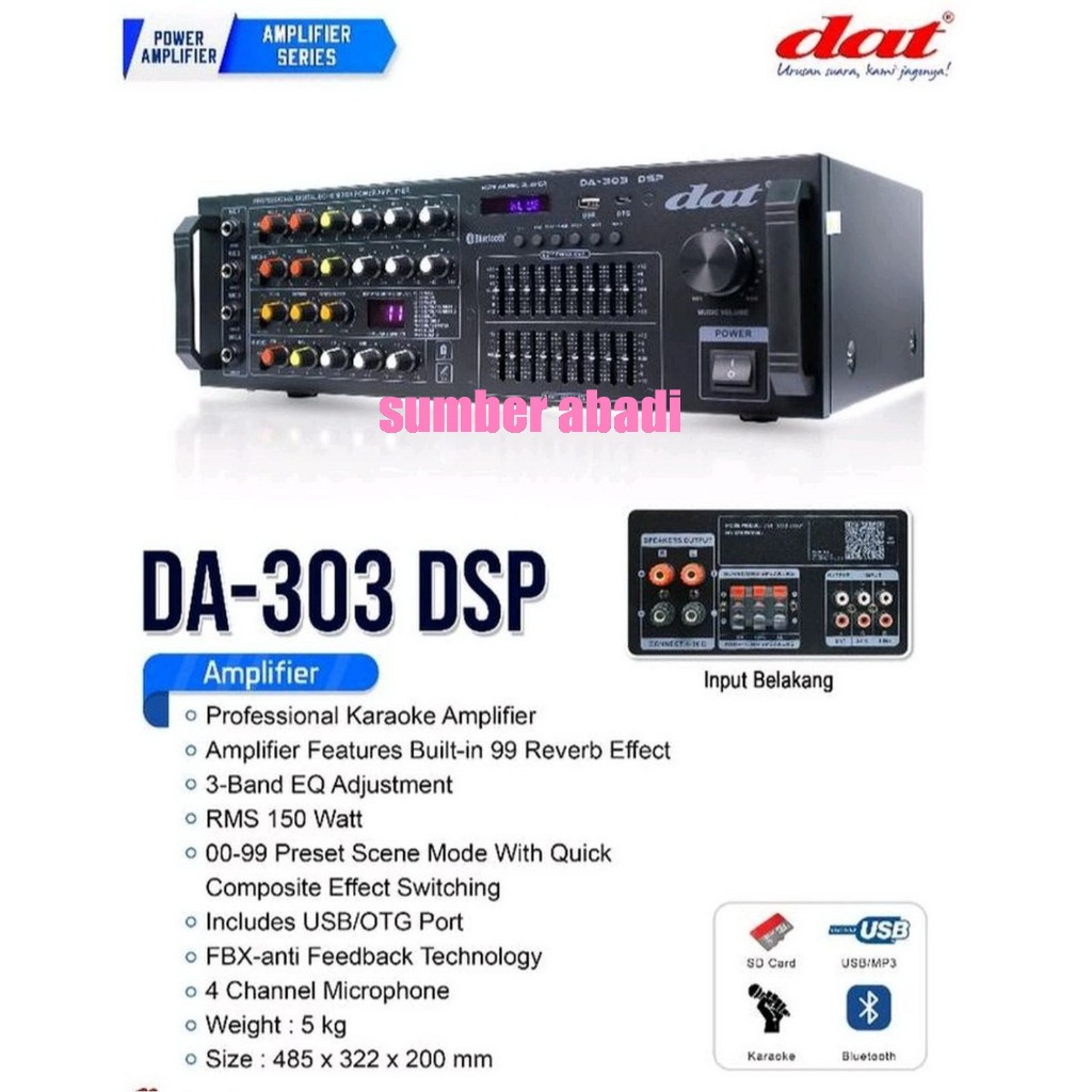 POWER AMPLIFIER DAT DA 303DSP ORIGINAL DAT DA303DSP AMPLI 303 DSP ORIGINAL
