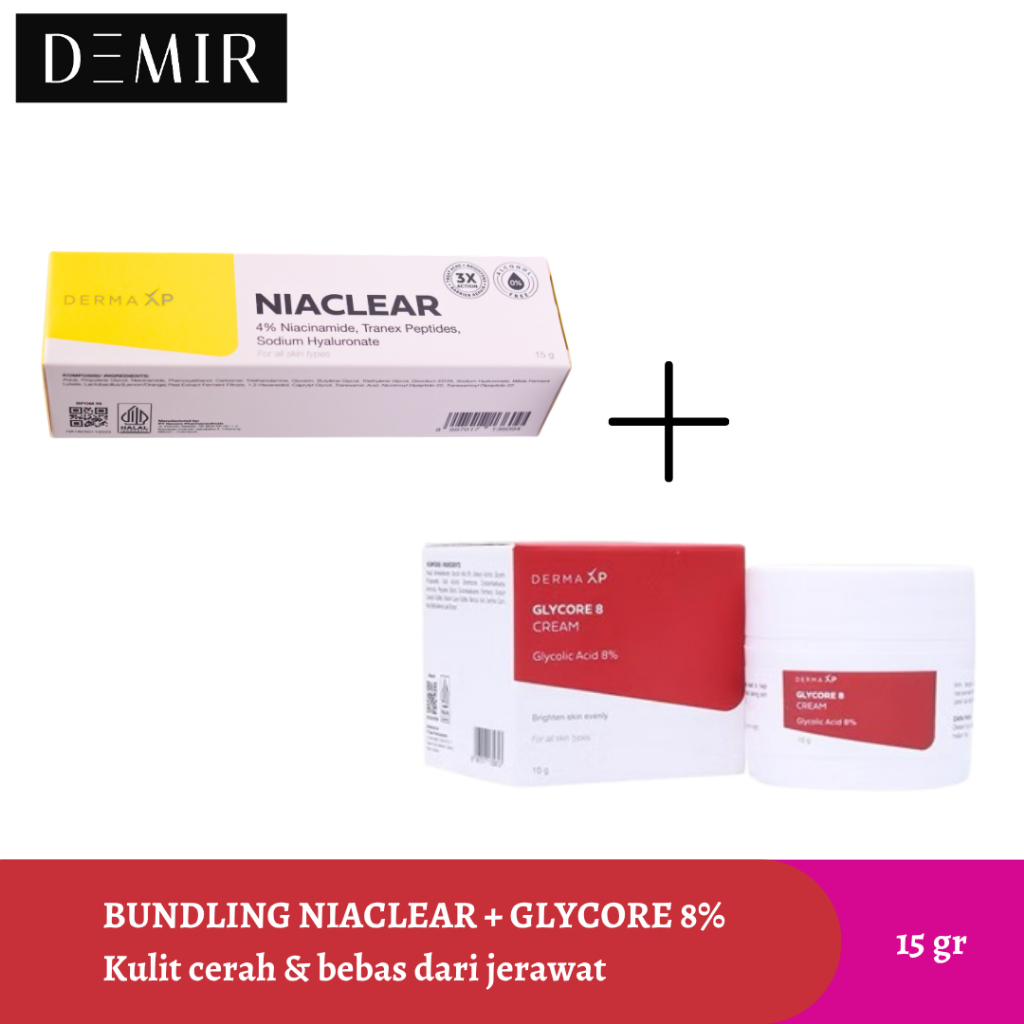 Bundling Niaclear + Glycore 8% / Kulit Cerah Bebas Jerawat