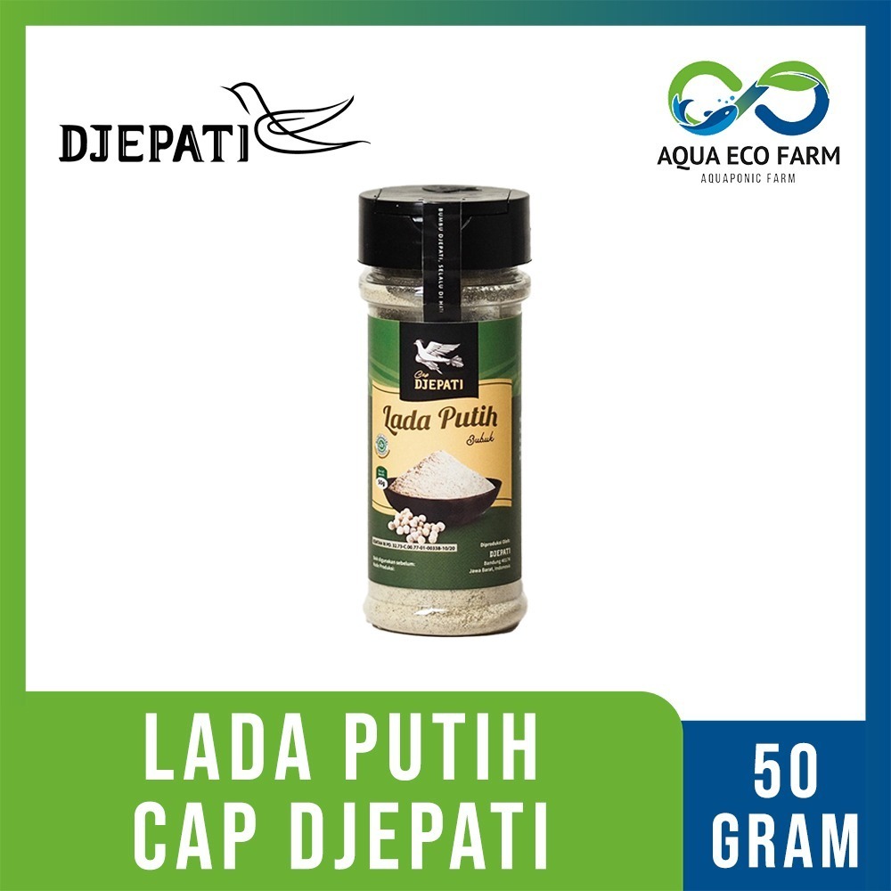[AquaEcoFarm] Cap Djepati Lada Putih Bubuk Botol Premium 50 Gr / Merica 100% Lada Putih | Bandung