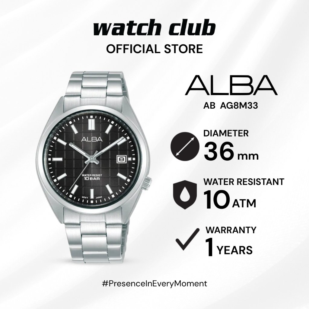 Alba - Jam Tangan UNISEX Tali Stainless Steel Alba Active AG8M33X1 AB AG8M33