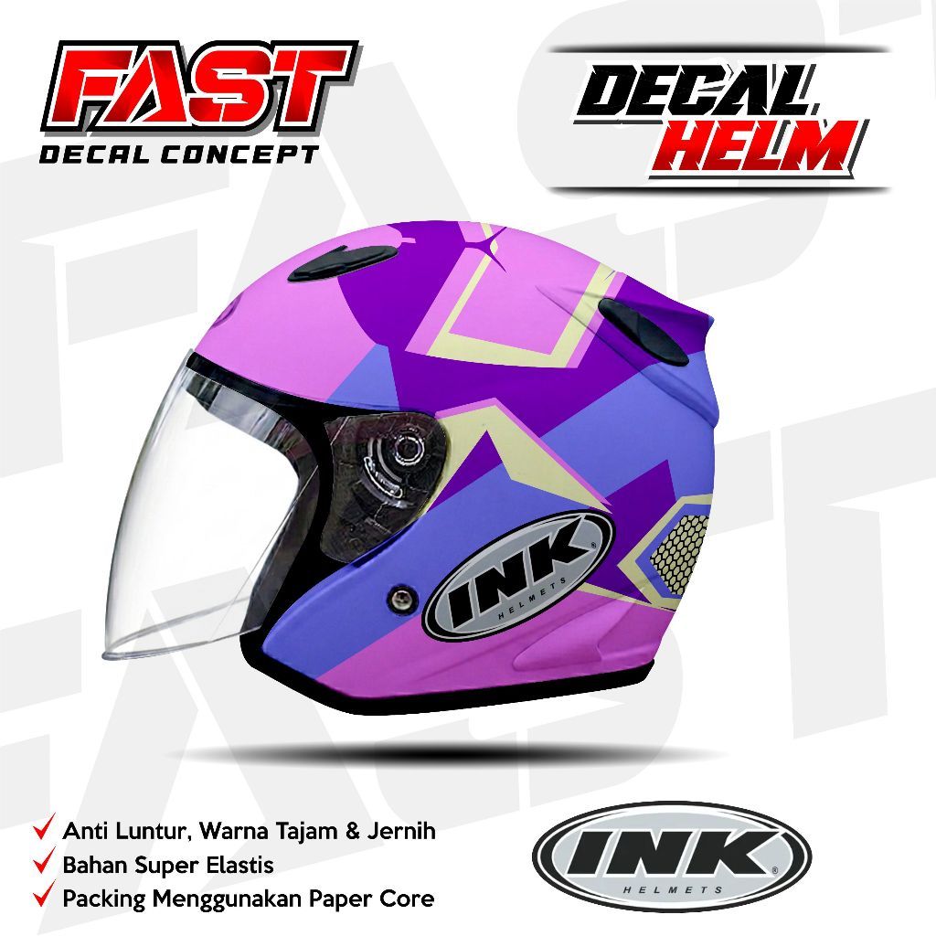 Decal stiker helm INK half face  Motif Racing Livery  HELM INK Design StickeDecal stiker helm INK ha