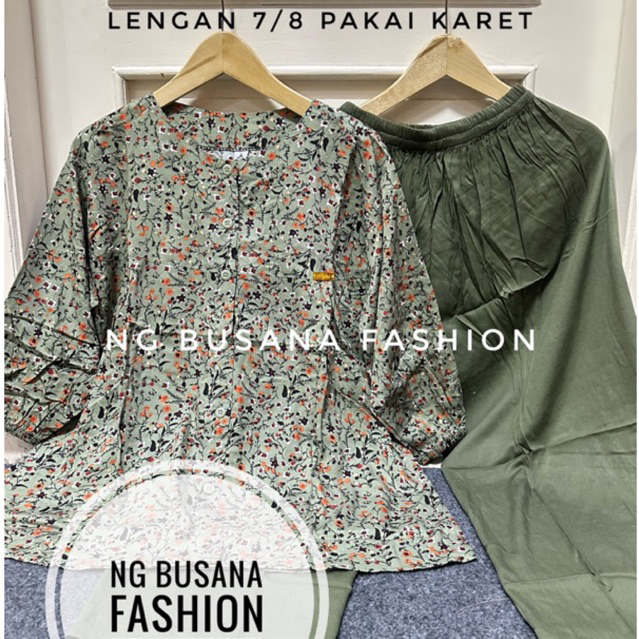Setelan Wanita Modern Motif Tie Die Bahan Rayon Premium One Set Terbaru