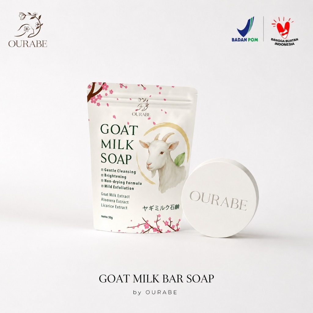 Ourabe Goat Milk Soap - Sabun Susu Kambing Brightening & Gentle Cleansing Formula Jepang