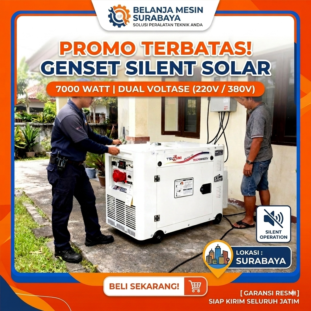 Genset Solar 7000 Watt Tsuzumi TDG 10000 SDV Genset Silent Dual Voltage Japan Technology