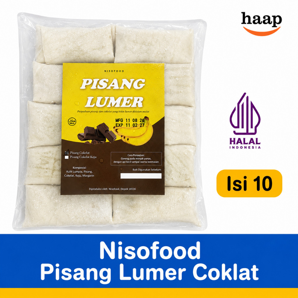 Nisofood Pisang Lumer Coklat Frozen isi 10 / Pisang Lumer Frozen