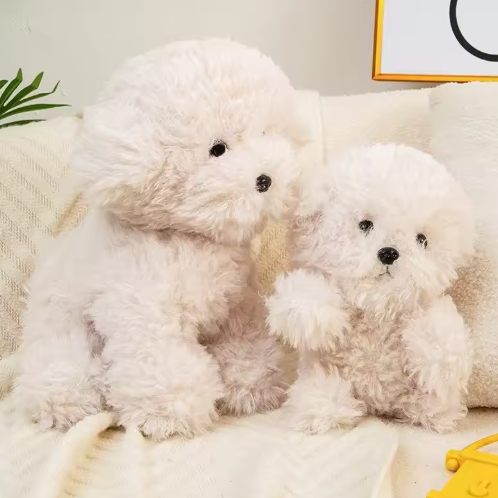 New In Stock Cute Plush Toy Dog, Small Bichon Frise, Plush Simulation Dog, Perfect Gift For Boyfrien