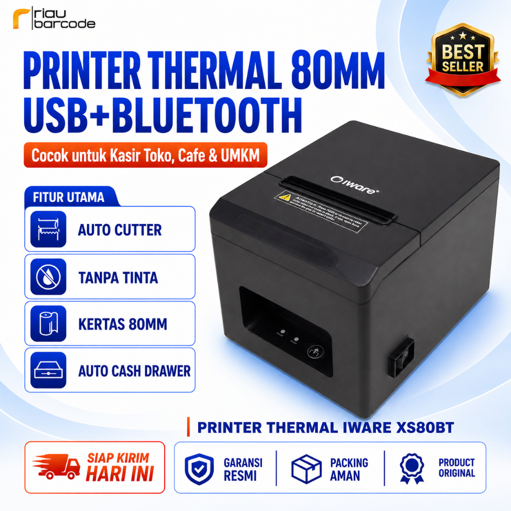 Printer Thermal Kasir 80mm IWARE XSERIES XS80 USB Bluetooth / USB LAN Autocutter