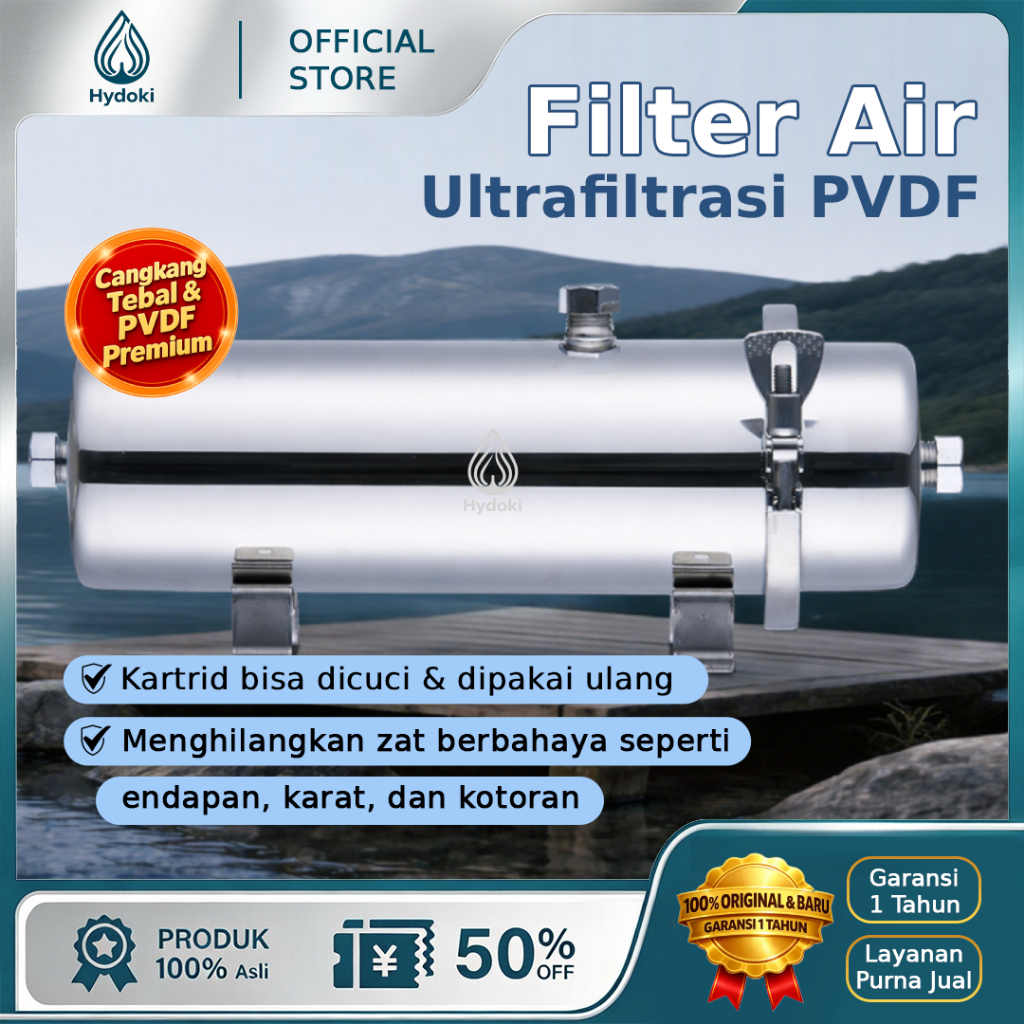 HYDOKI Saringan Air PVDF/Filter Air Ultrafiltrasi  4000L PVDF Pro