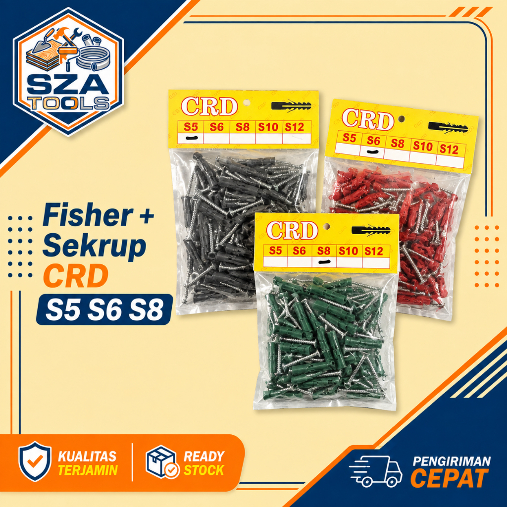 Viser Fiser Piser Fisher S8/5/6 + Sekrup CRD Universal | Wall Plug Plastik dan Sekrup