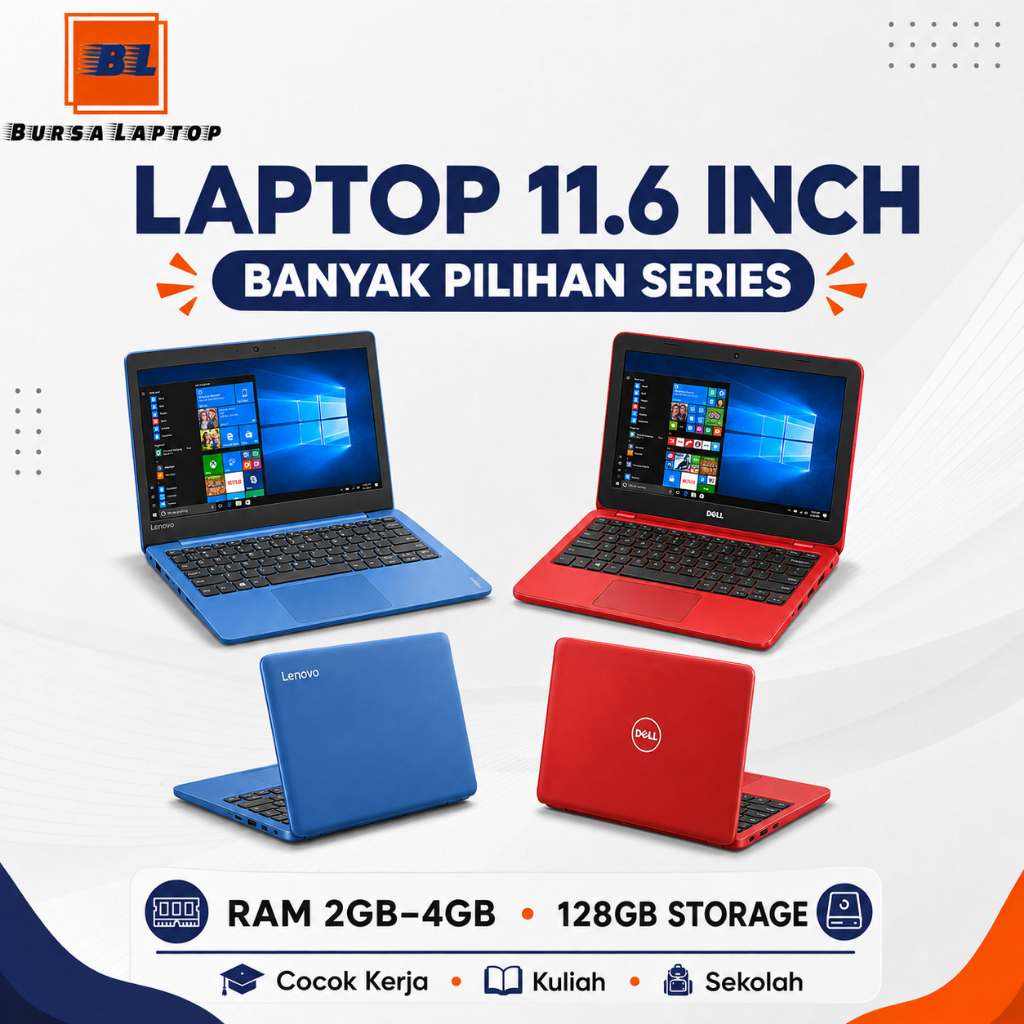 Laptop Mini 11.6 Inch Murah | Lenovo IdeaPad, Dell Inspiron, Sony VAIO | RAM 2GB-4GB 128GB | Cocok S