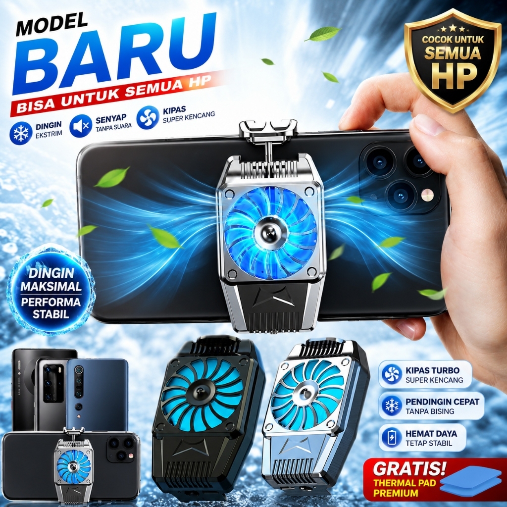 TaffGO H15 Smartphone Cooling Fan Kipas Pendingin Radiator H-15 Smartphone Semua HP Kipas Pendingin 