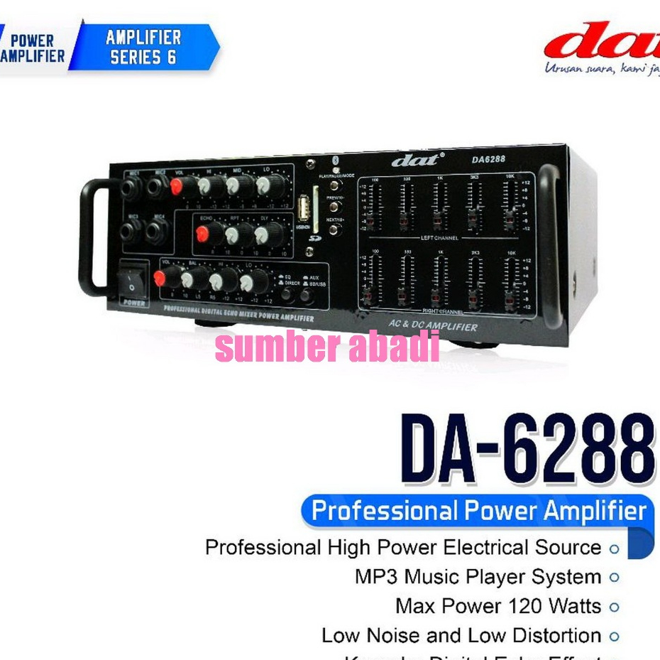 Amplifier Dat Da-6288 Ampli Dat Da 6288 / da6288 Original Professional Power Ampli