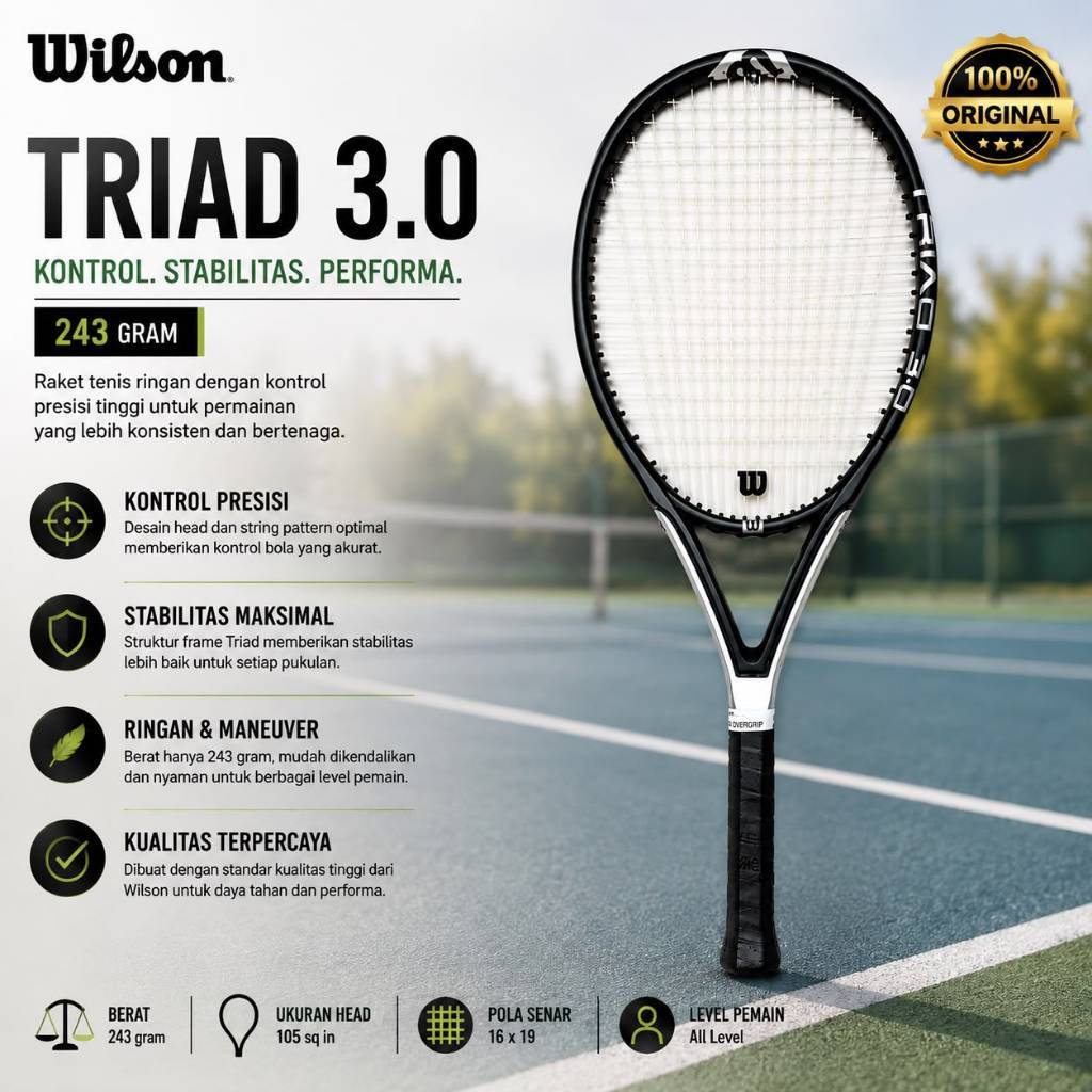 Wilson Triad 3.0 Original (Used) – Raket Tenis