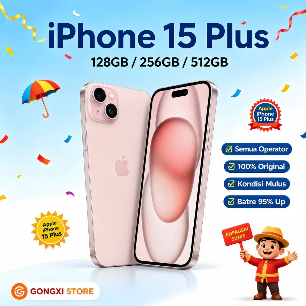 IPHONE 15 15 PLUS 512GB 256GB 128GB  MULUS FULLSET 100% Original Bagus Kondisi Perfect