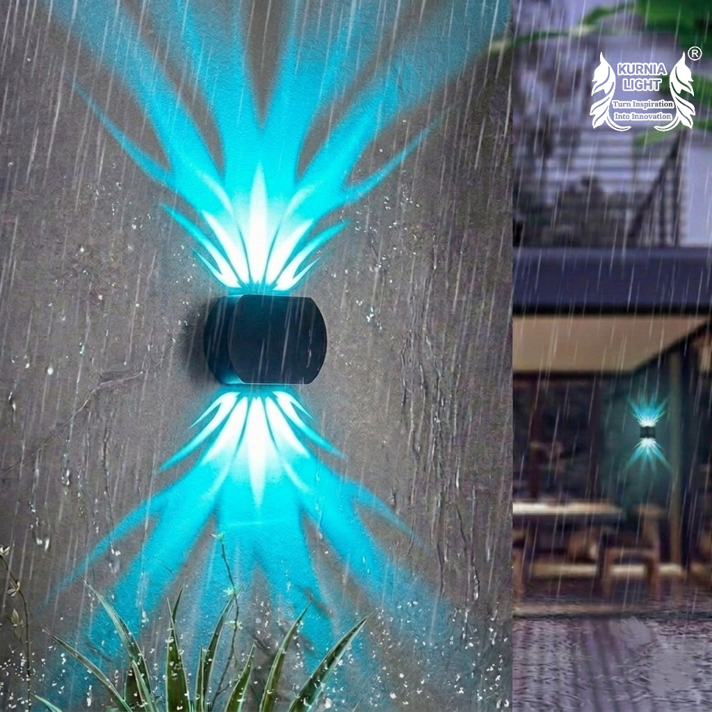 Kurnia Light Lampu Dinding Taman Outdoor COB / LED 6W Untuk Teras Ruangan Rumah Biru Ice